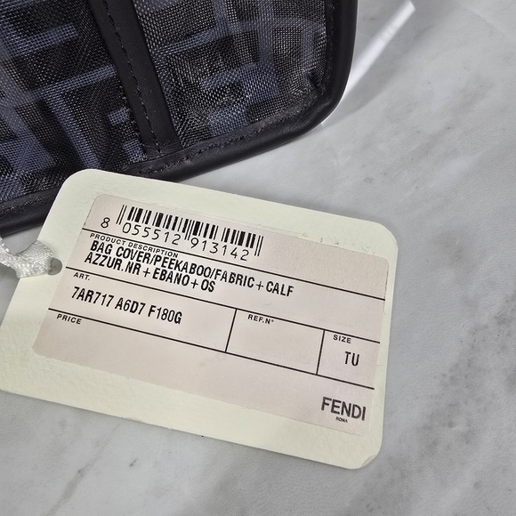 Fendi Azure/Zucca Print Black Mesh Bag - Picture 5 of 14